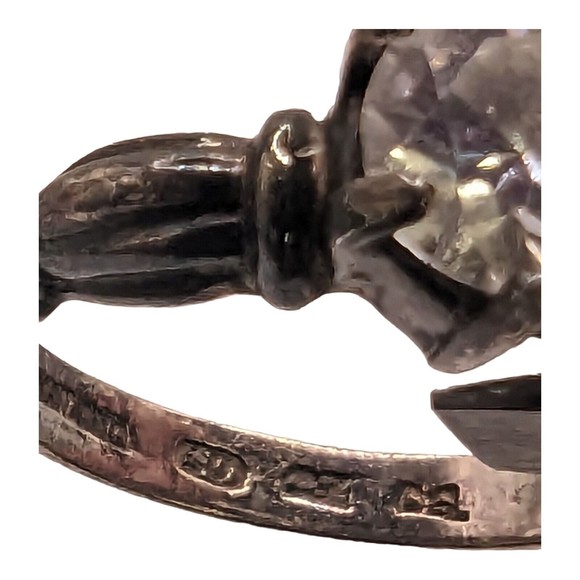 VTG Sterling Silver Round Cut Cubic Zirconia Solitaire Ring 925 CZ Size 8 Bridal - Picture 6 of 11